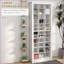 Range-chaussures de 71 po de hauteur avec rangement étroit blanc neige, 36 paires de cubes ouverts pour le vestibule | Moderne | Panneau de particules