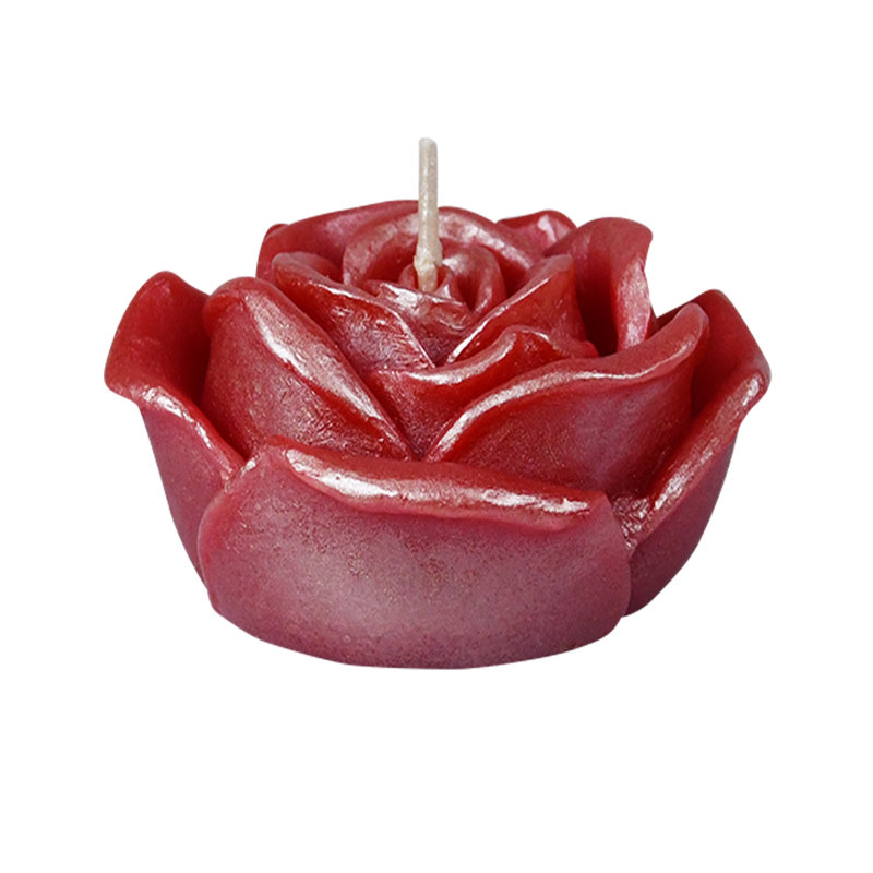 Bougie flottante rose non parfumée, Rouge, Ensemble de 12