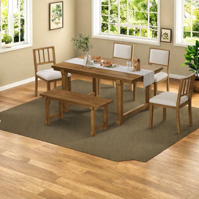 Ensemble de table de salle à manger (doit inclure la table et la chaise), ensemble de ferme en bois 6 pièces