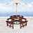 Faaizah Outdoor 8-person Dining Sets With 4 Curved Benches, Round Tabletop And Umbrella Hole-1190890020