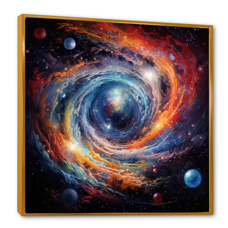 Heavenly Space Astrology - Astrology, art mural, Cadre flottant doré, H 16 po x l 16 po x P 1 po
