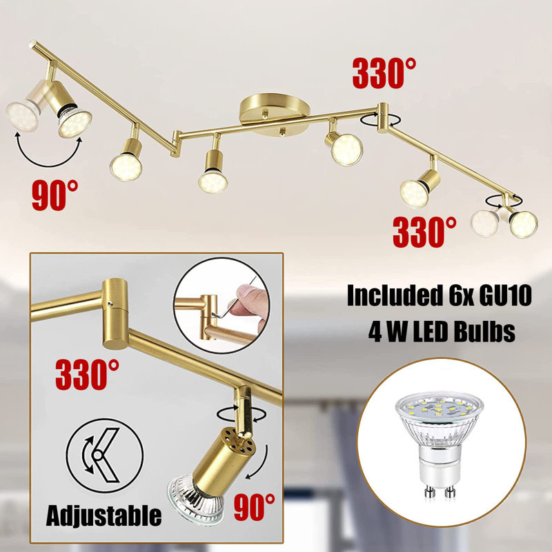 46.5'' 6 -Light Swing Arm Track Track Kit with Adjustable Head