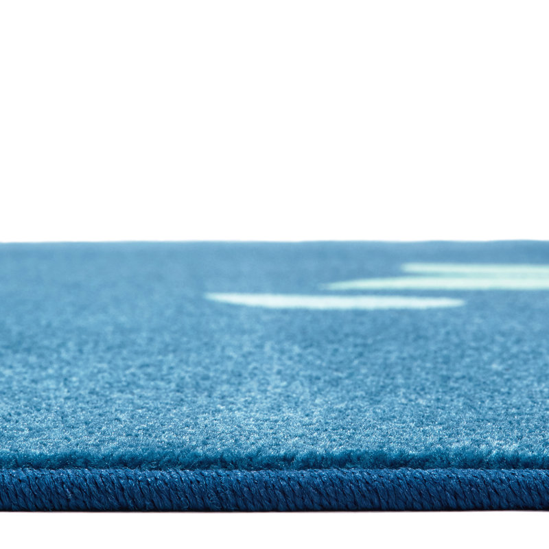 KIDSoft Blue Tufted Rectangular 4' x 6' Kids Area Rug