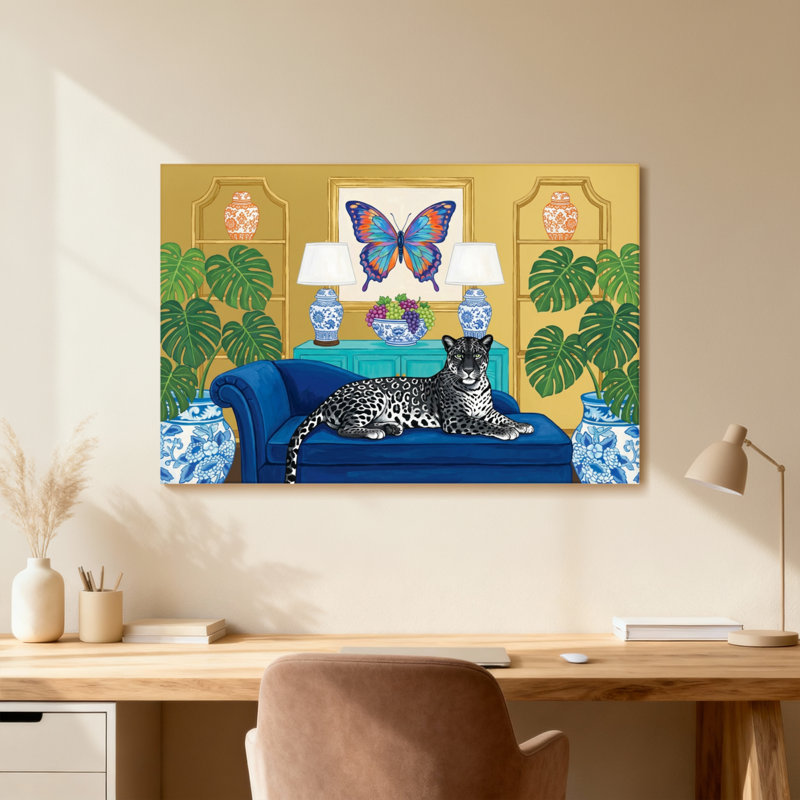 Animaux, art léopard tropical, Toile tendue, Ne s’applique pas, H 20 po x l 30 po