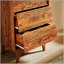 La commode double à 4 tiroirs présente un style rétro et un design biseauté-400638393