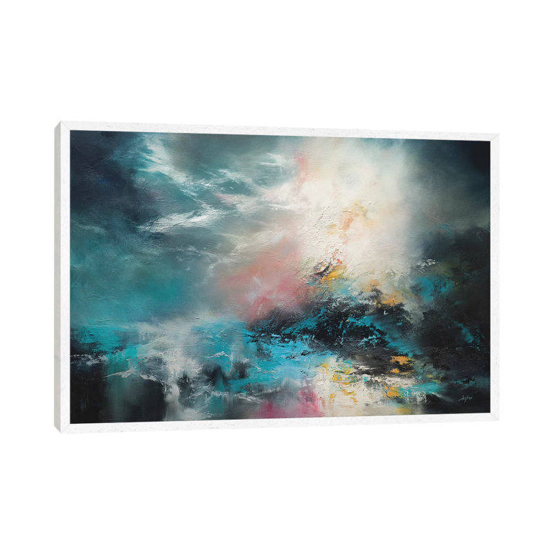 Ocean's Edge by Christopher Lyter - Painting on Canvas, White Framed Canvas, 45.72cm H x 66.04cm W x 3.81cm D