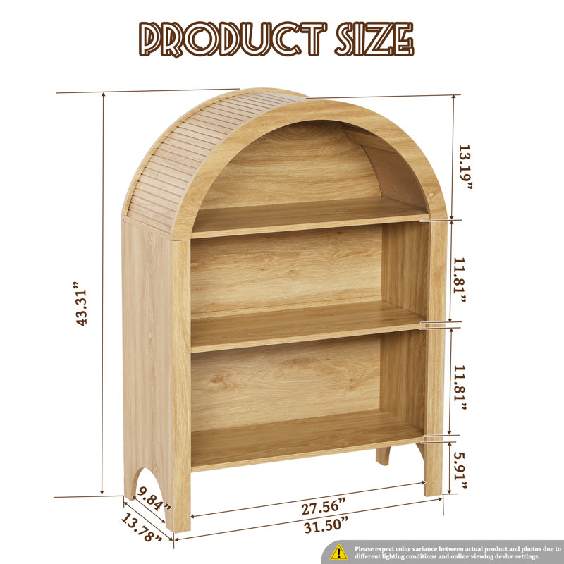Gadskin 43.3" Arched Kids Bookcase, Yellow