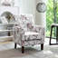 Fauteuil à motifs en mélange de polyester, structure en bois de bouleau massif avec pieds fuselés bruns, chaise d'appoint rembourrée de mousse avec garniture pour le bureau du salon