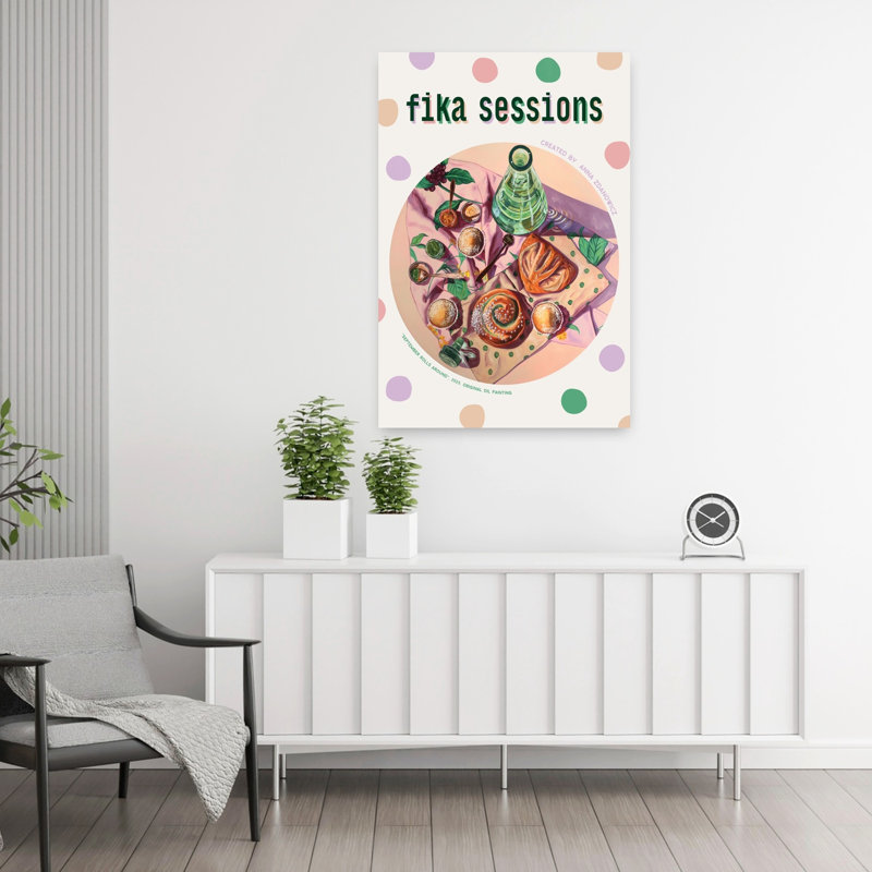 Fika Pastries Coffee Break by Anna Zdanowicz - Wrapped Canvas Print, 91.44 cm H x 60.96 cm W