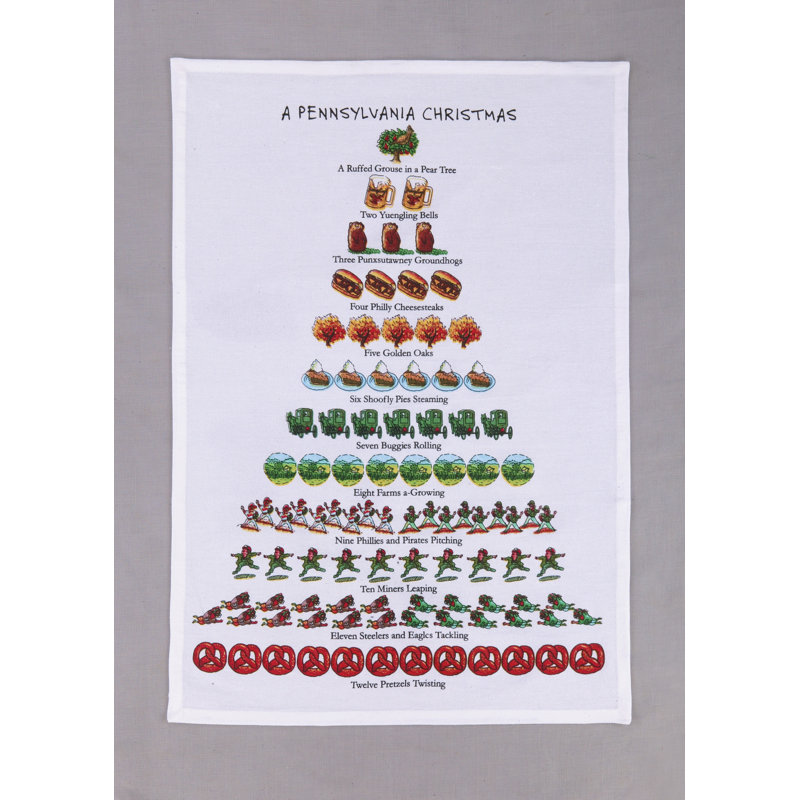 A Pennsylvania Christmas Cotton Flour Sack Kitchen Towel
