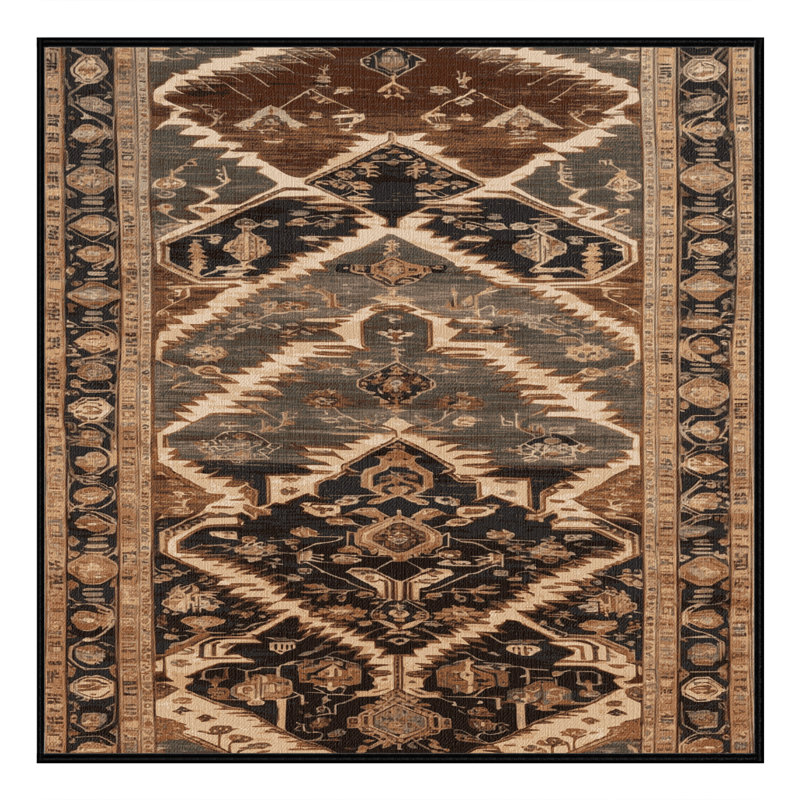 Tapis brun lavable à la machine, Carré 6 pi