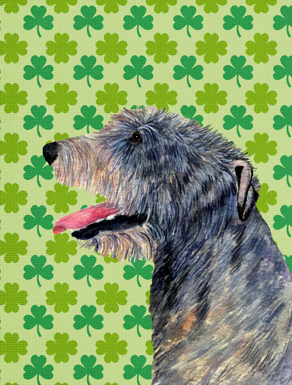 Drapeau de jardin à 2 côtés st. patrick day trèfle, Lévrier irlandais