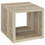 Ensemble de table basse et de table de bout carrée 3 pièces avec tablette en bois de pin vieilli Rizz-129591740