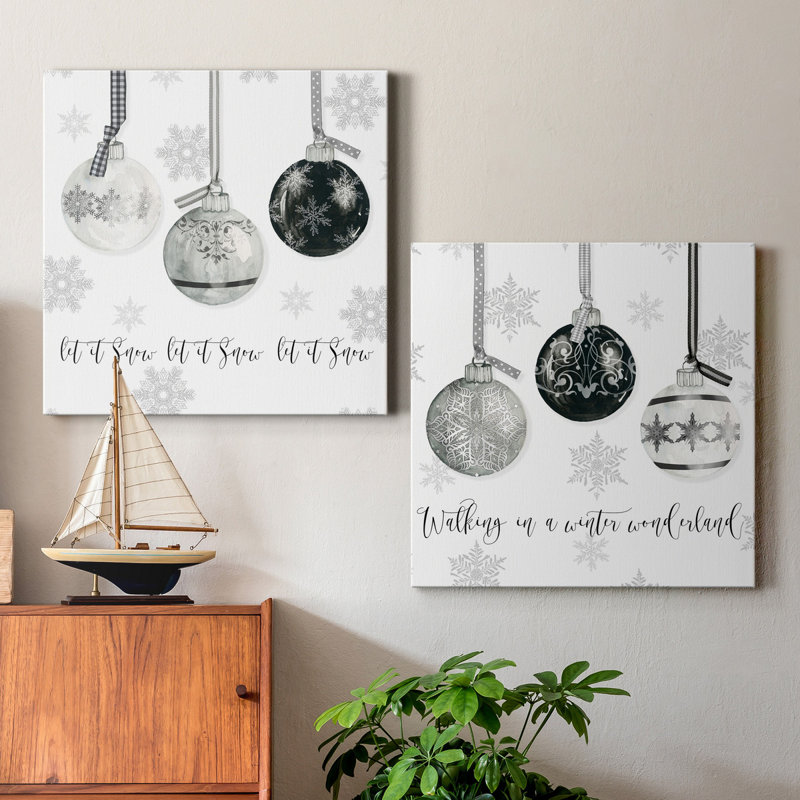 Let It Snow Ornaments - ensemble de 2 reproductions sur toiles tendues, H 32 po x l 64 po x P 1 po