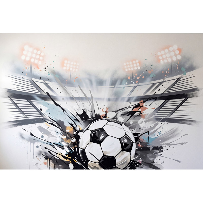 Décoration murale amovible Soccer Paint Stadium, 100 po x 96 po, Texturé non collé