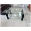 Table basse en verre trempé transparent, 2 couches
