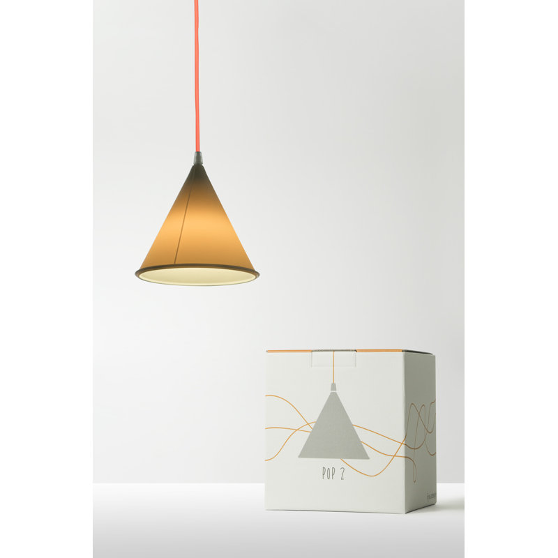 Be.pop 1 - Light Cone Pendant, Transparent Neutral, Orange