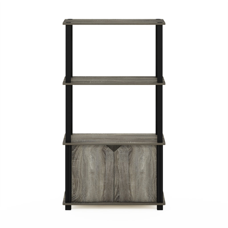 Dontaz 109.5cm H x 59.9cm W Etagere Bookcase, French Oak Grey/Black