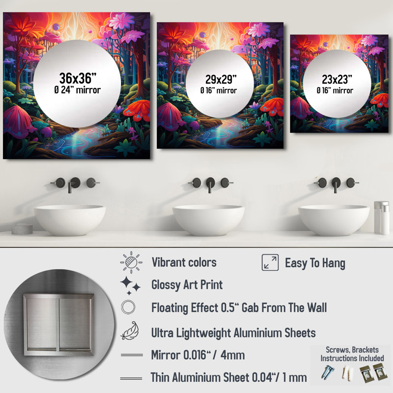 Décoration murale pour miroir divin de rêve Divine Dreams, 23 po x 23 po