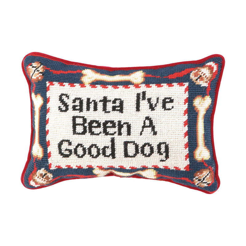 Coussin en laine Needlepoint Good Dog