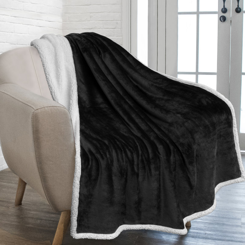 Couverture confortable de qualité supérieure, 50 po x 60 po, Noir