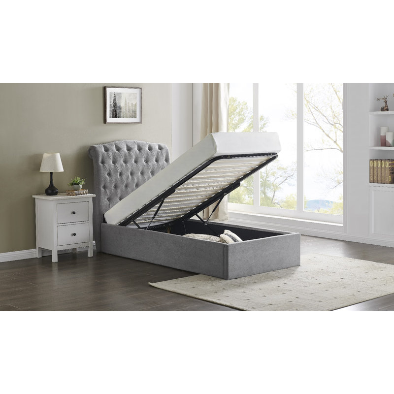 Campbell Upholstered Ottoman Storage Bed, Kingsize (5'), Natural