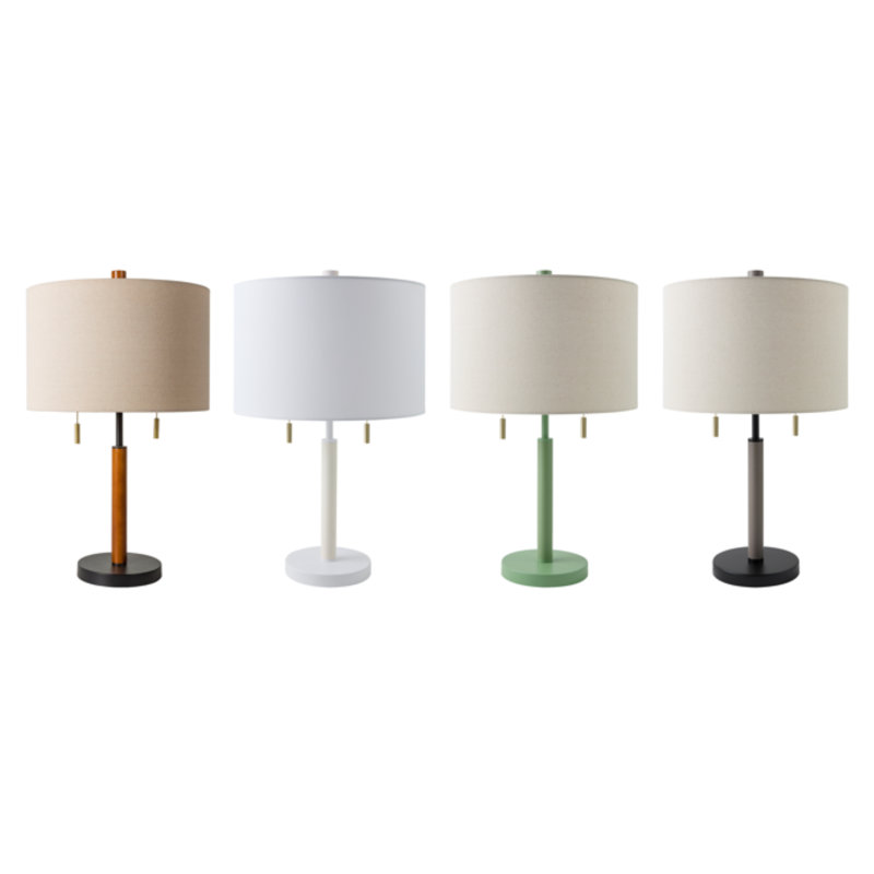 Lampe de table avec chaînette Kenley, Noir / brun