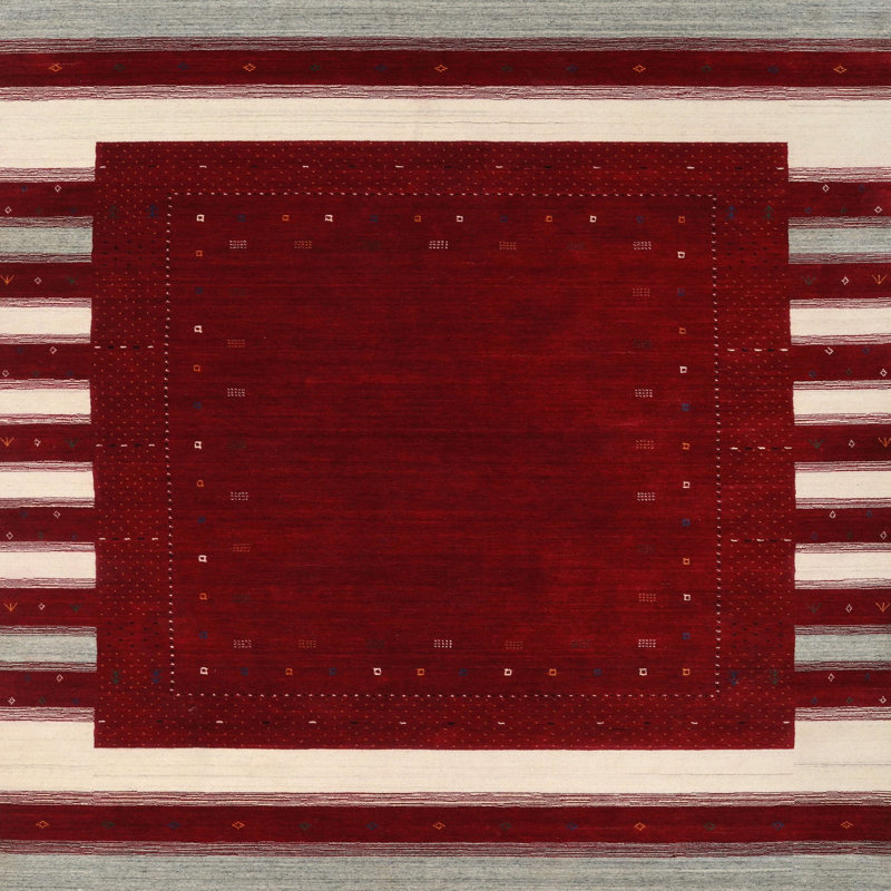 Tapis gris/brun zone contemporaine, Carré 8 pi x 8 pi
