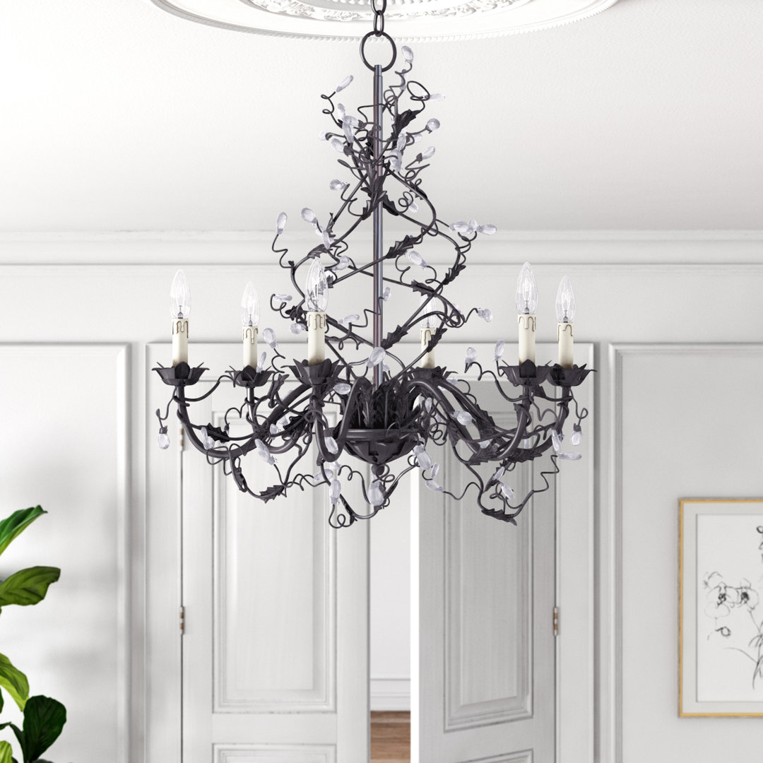 Cassi 6 - Light Candle Style Traditional Chandelier Kelly Clarkson Home 