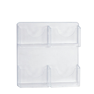 Four-Pocket Wall Mount Bifold Brochure Holder, 2-Pack by Azar Displays