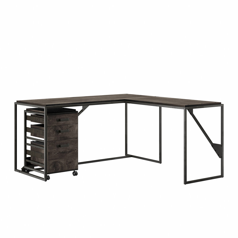 Bureau en L Patankar, Gris foncé