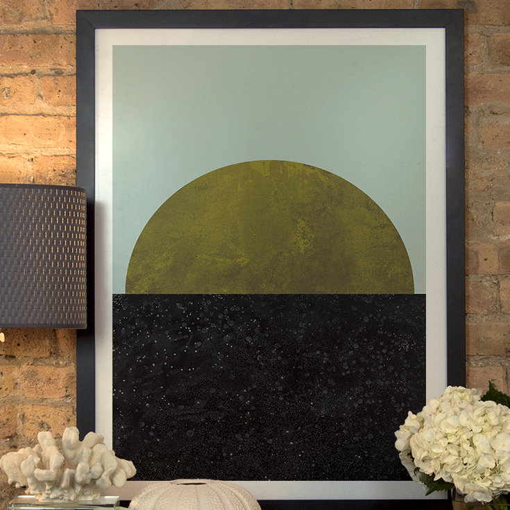 « last quarter », impression sur toile tendue, H 32 po x l 24 po x P 1 po, Papier encadré noir