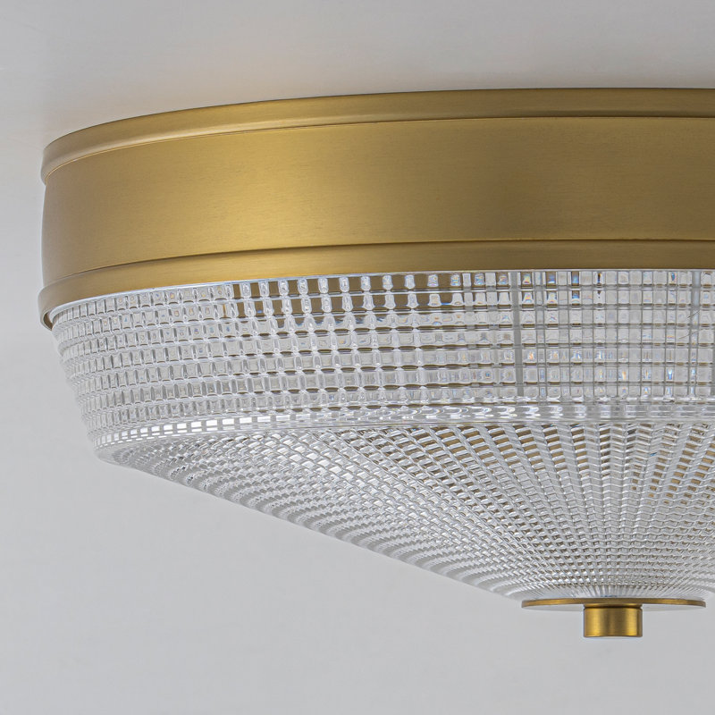 3-Light Modern Clear Glam Glass Flush Mount