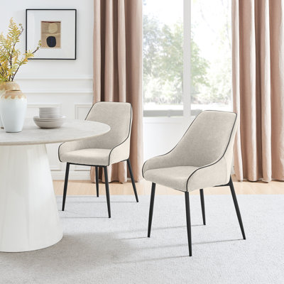 Ophelia Luxury Fabric Upholstered Dining Chair with Metal Legs by East Urban Home