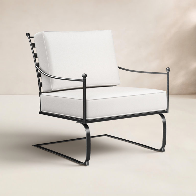 Lucier Patio Chair with Sunbrella Cushions, Canvas Flax Sunbrella® Canvas