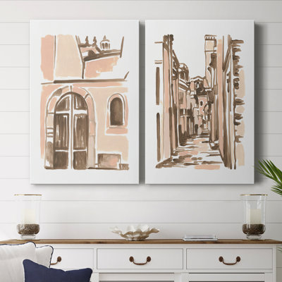 Toile tendue avec châssis Blush Architecture Study V-Premium