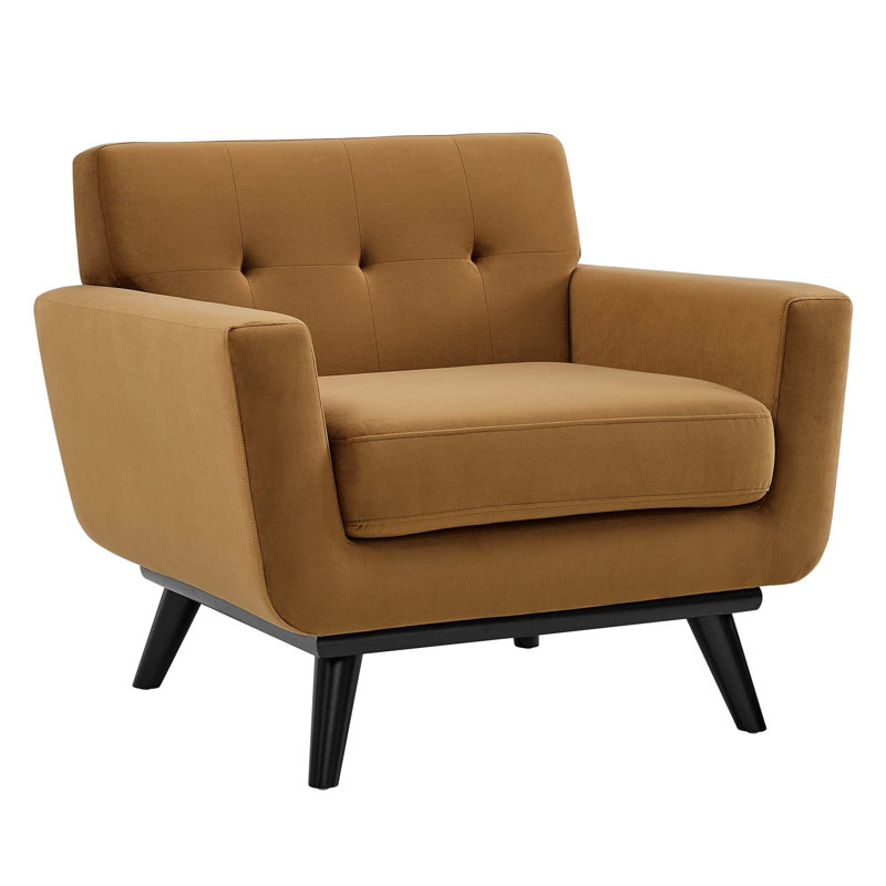 Engage Performance Velvet Armchair, Cognac Velvet