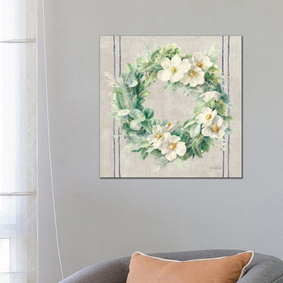 Floursack Holiday Wreath by Danhui Nai - Wrapped Canvas Gallery-Wrapped Canvas Giclée