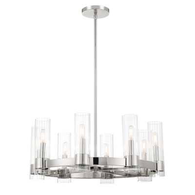Vernon Place 8 - Light Dimmable Wagon Wheel Chandelier