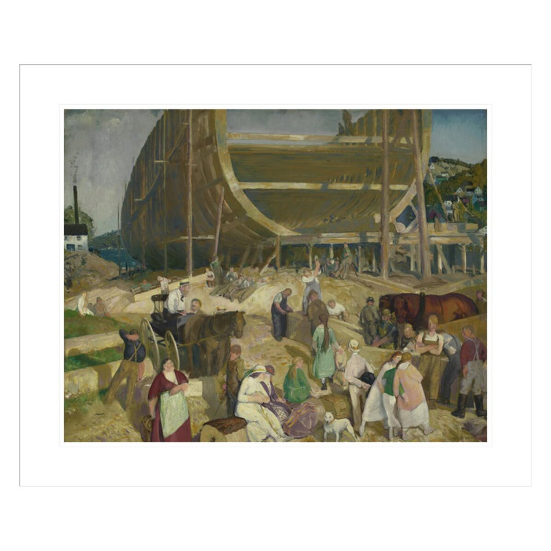 «Shipyard Society» par George Wesley Bellows - impression giclée encadrée, H 22,73 po x l 29,5 po