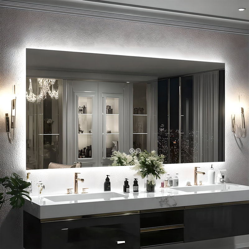 Lunara UL Certified Frameless Backlit LED Bathroom Vanity Mirror , Anti Fog Temper Glass 3 Year Warranty, 72" x 32"