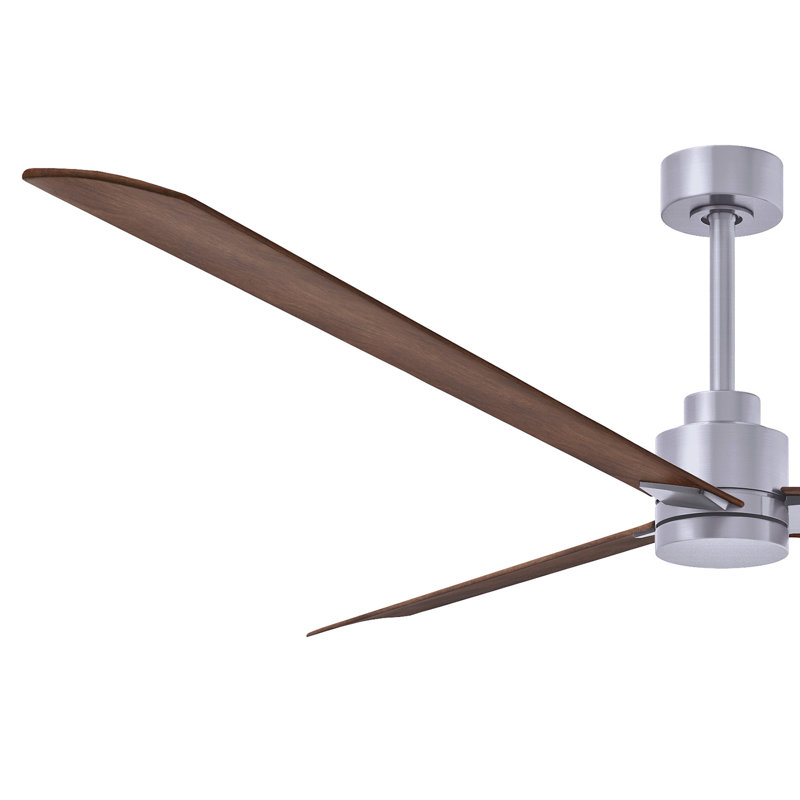 Ventilateur de plafond Alessandra 72, Nickel brossé, Noyer