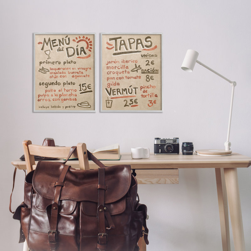  «Travel Tapas», ensemble de 2 giclées par June Erica Vess, Estampe numérique Farmhouse, H 20 po x l 16 po