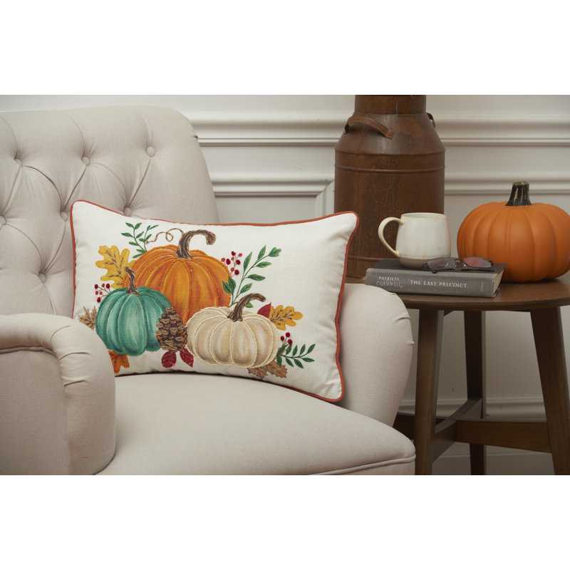 22" x 14" Harvest Pumpkins Throw Pillow