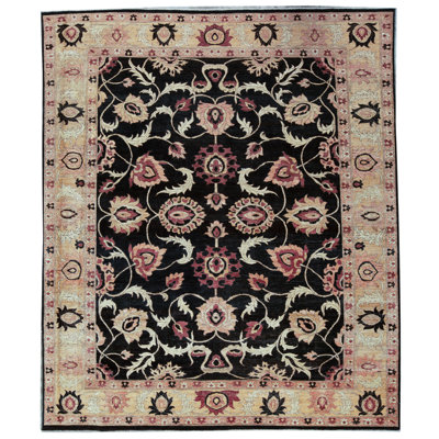 Wool Oriental Area Rug in Black