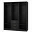 Armoire-penderie 100% bois massif avec tiroirs et tablettes réglables Bassam-1010153885