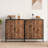 Industrial 2‑Door Accent Cabinet, Matte Black Metal Frame Sideboard with Handcrafted Reclaimed Wood Doors for  Living Room Kitchen Entryway