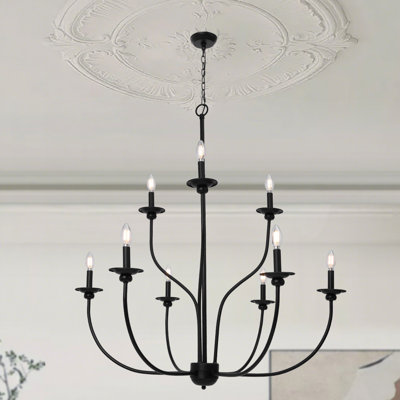 9-light 39"W Candle Style Classic Chandelier