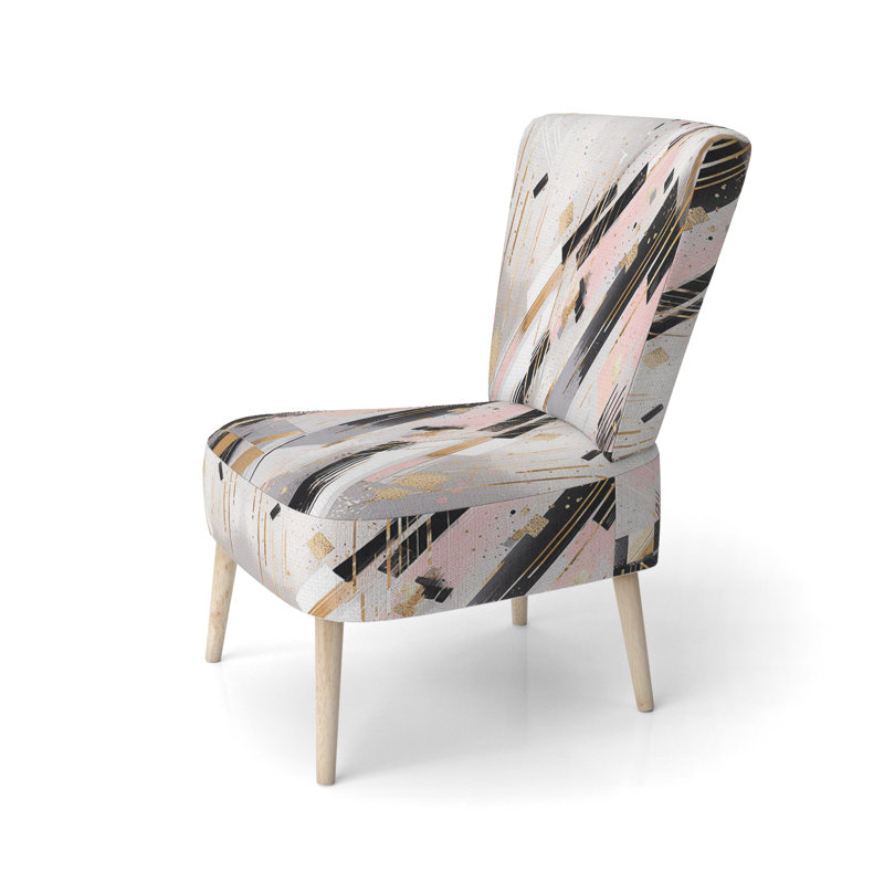 Symmetric Abstractions III - Chaise d'appoint rembourrée moderne, fauteuil d'appoint Modern Cubism