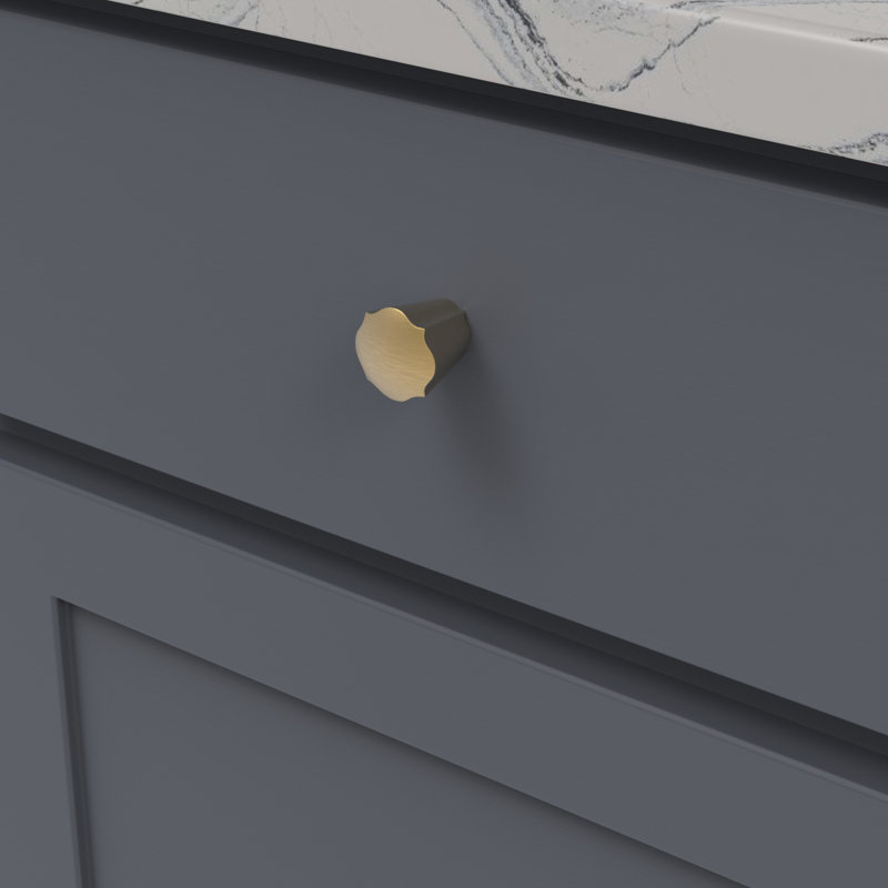 Trellis Collection Conical Knob, Brushed Golden Brass